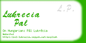lukrecia pal business card