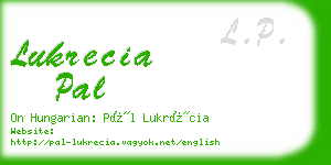 lukrecia pal business card